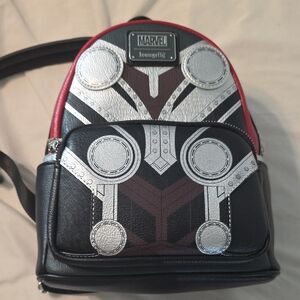 Loungefly Marvel Thor Black and Silver Mini Backpack